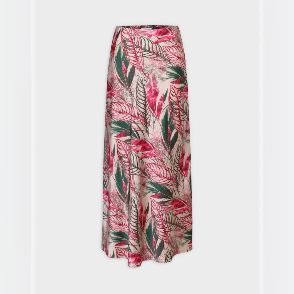 Jungle Print Silky Slip Skirt